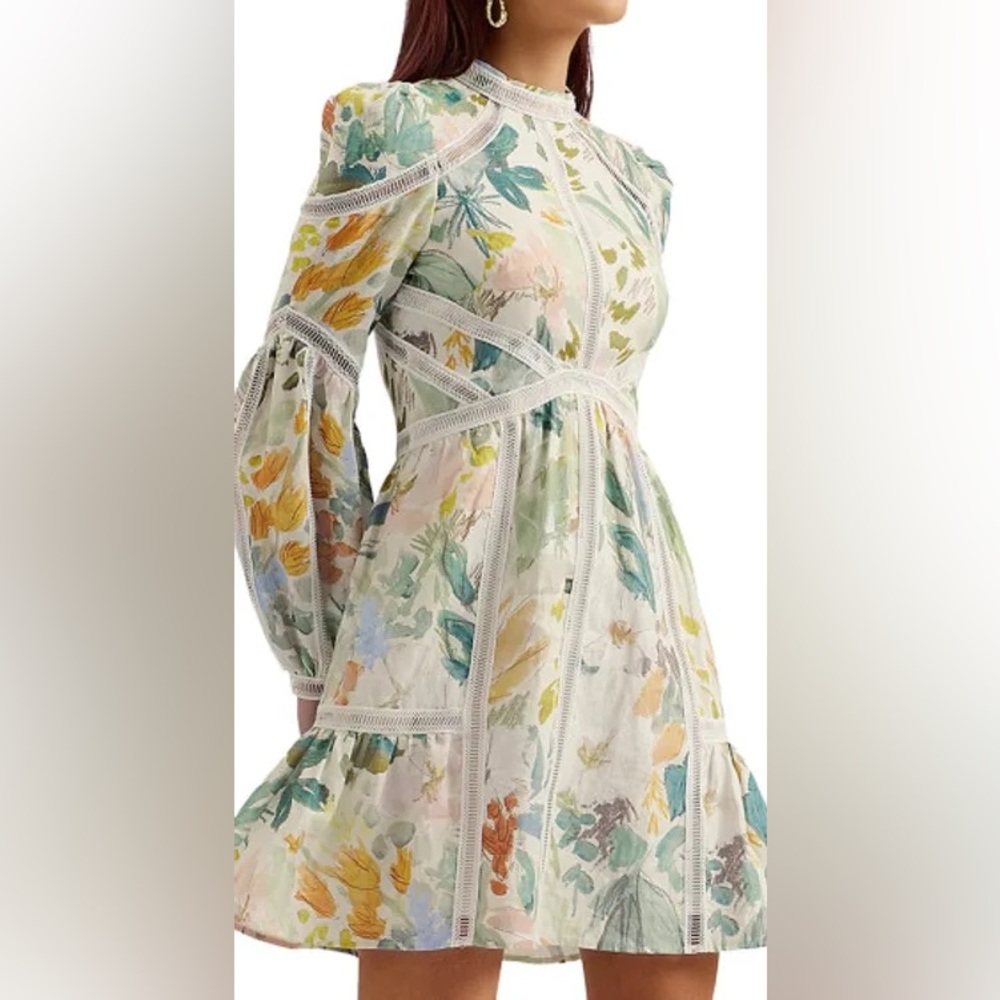 Ted Baker Tealan Dress Multicolor Floral Long Sleeve Mini